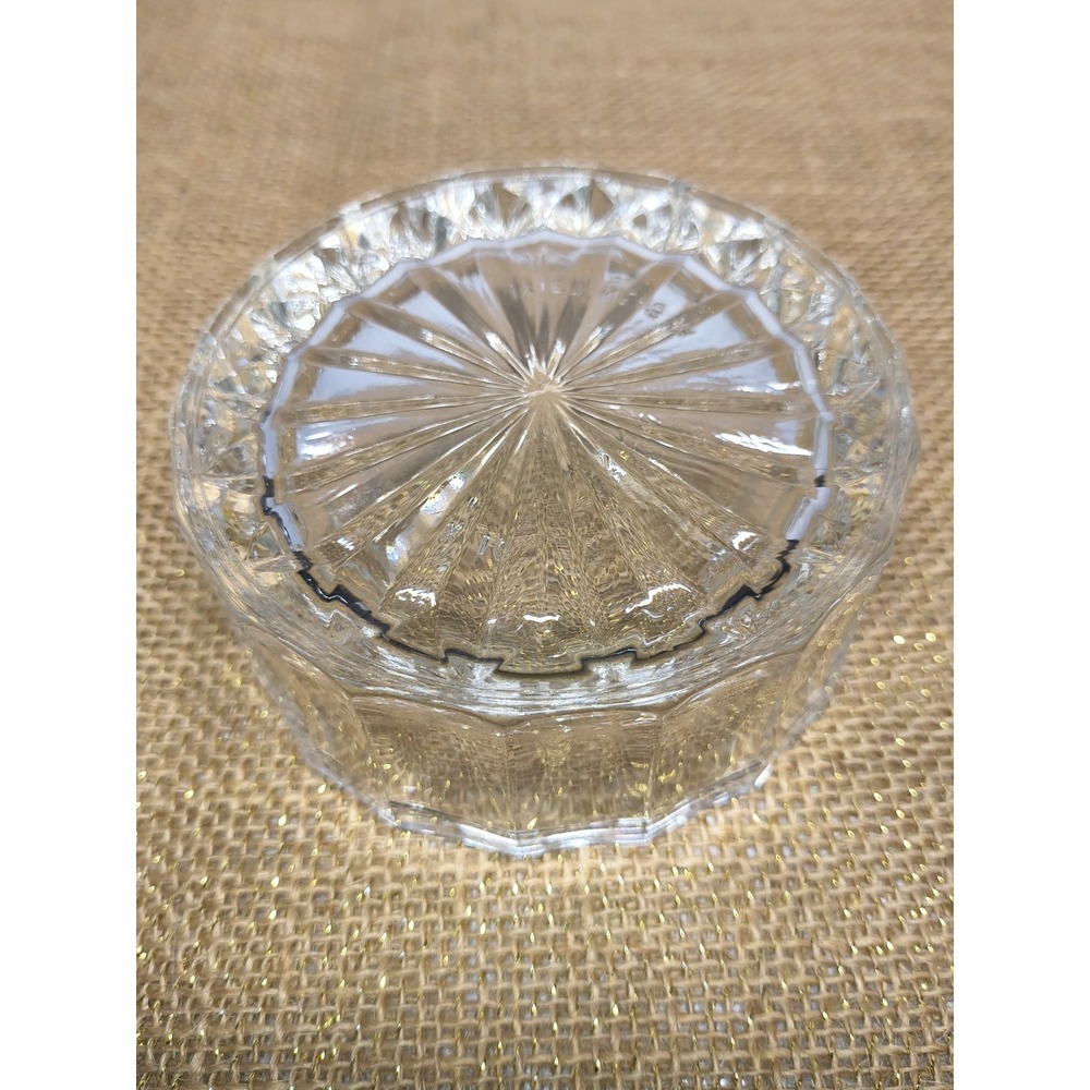 Vintage Godinger Silver Plate Lid Glass Jewelry Trinket Box Powder Puff Bowl - Picture 4 of 8
